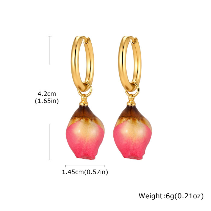 Wholesale Stainless Steel Rose Bud Earrings