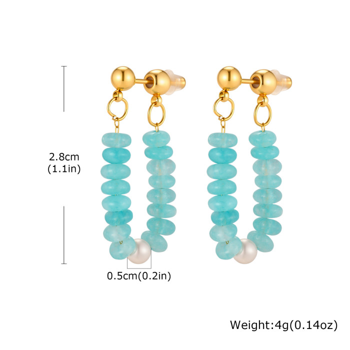 Wholesale Stone Beads Huggie Studs