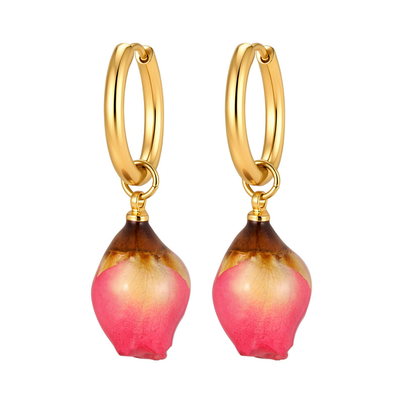 Wholesale Stainless Steel Rose Bud Earrings