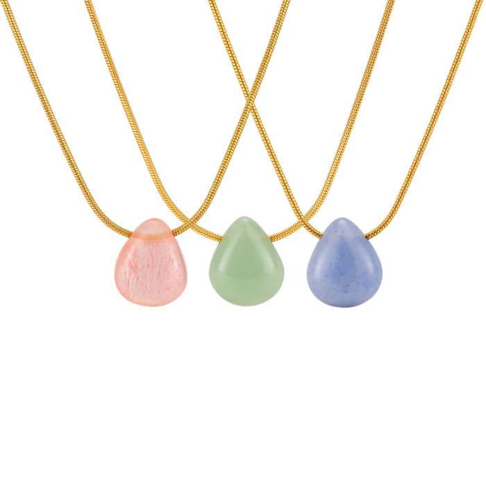 Wholesal Stainless Steel Waterdrop Necklaces