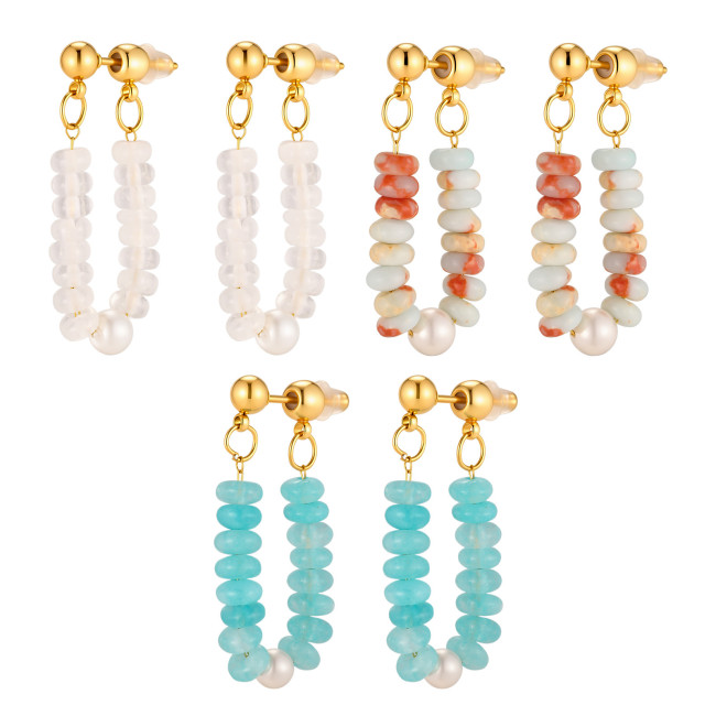 Wholesale Stone Beads Huggie Studs