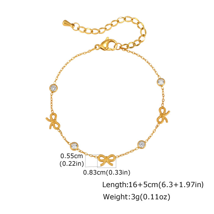 Wholesale Stainless Steel Sleek Bowknot Bracelets