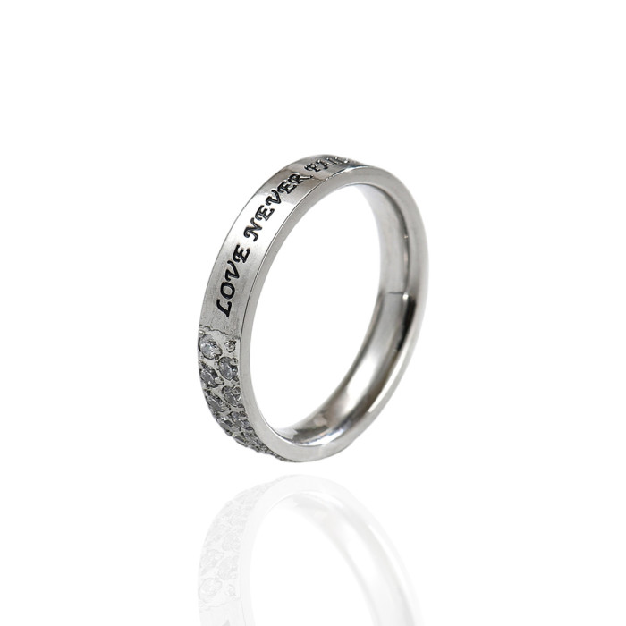 Wholesale Surgical Steel Micro-Pave Eternity Bands Ring