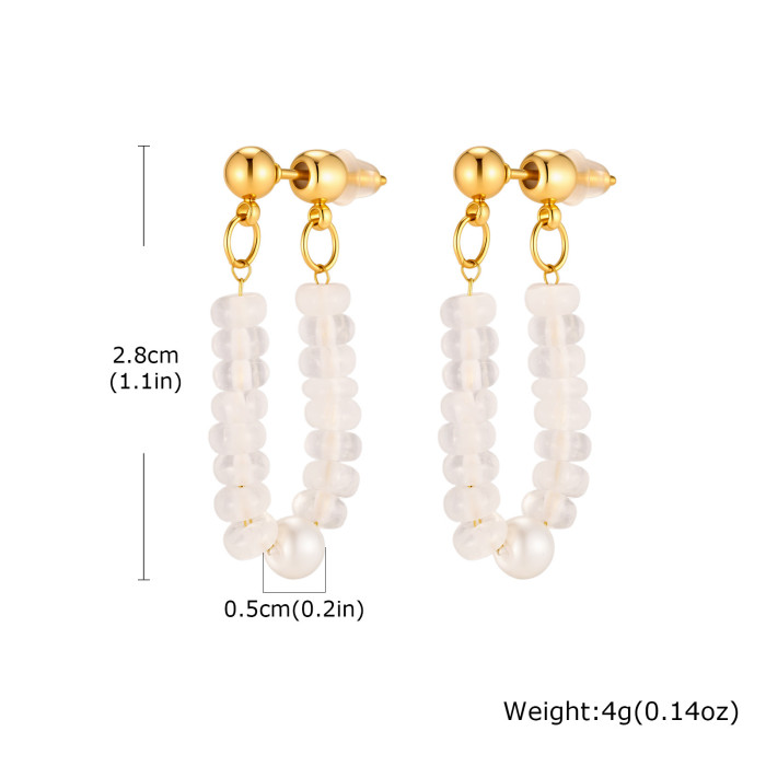 Wholesale Stone Beads Huggie Studs