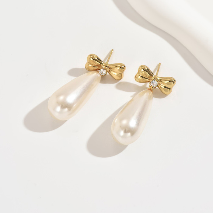 Wholesale Premium Stainless Steel Bow Earrings