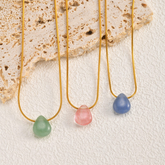Wholesal Stainless Steel Waterdrop Necklaces
