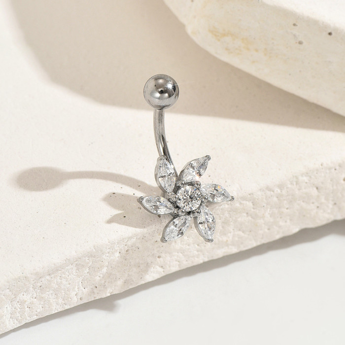 Wholesale Surgical Steel Sunflower Belly Ring