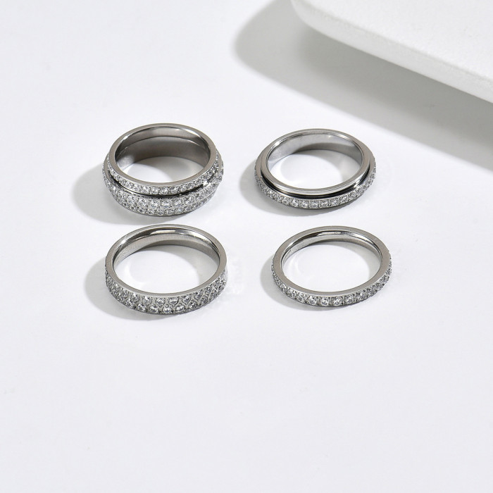 Wholesale Surgical Steel Micro-Pave Eternity Bands Ring