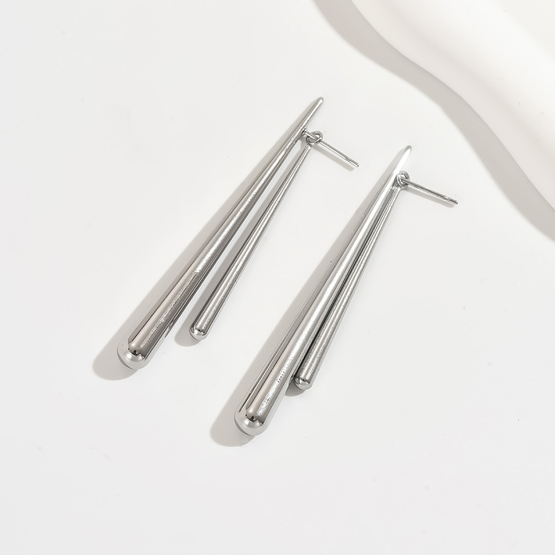 Wholesale Stainless Steel Double Tear Dangle Earring