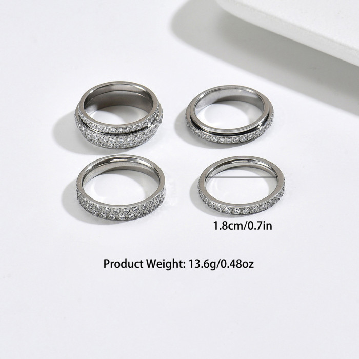 Wholesale Surgical Steel Micro-Pave Eternity Bands Ring