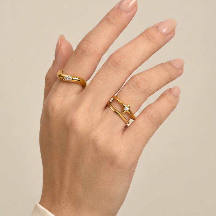 Wholesale Stainless Steel Wave & Star Rings