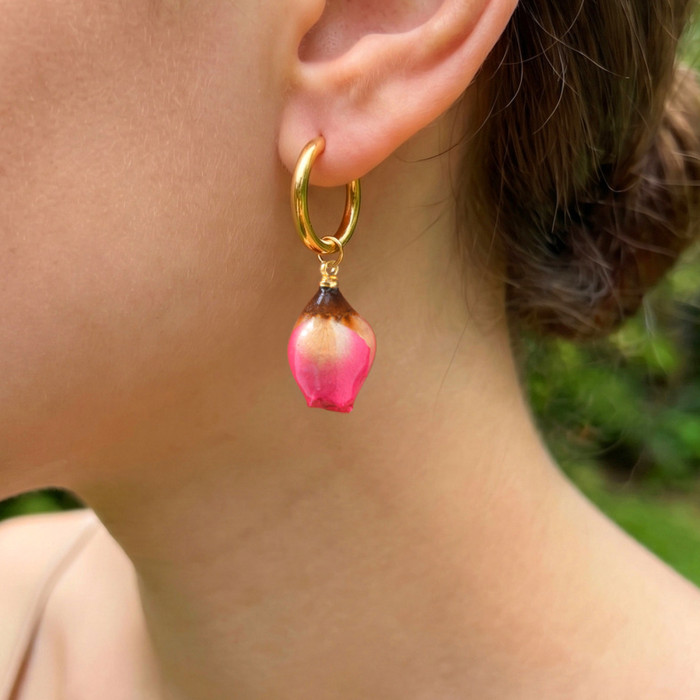 Wholesale Stainless Steel Rose Bud Earrings