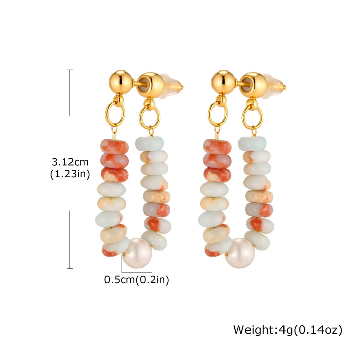 Wholesale Stone Beads Huggie Studs