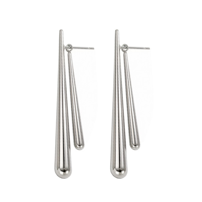 Wholesale Stainless Steel Double Tear Dangle Earring