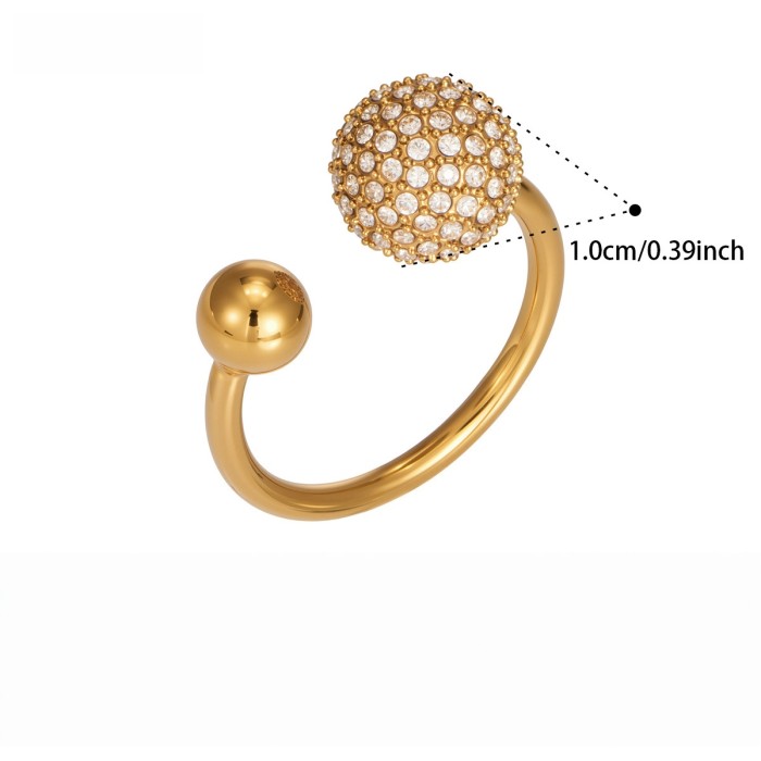 Wholesale Stainless Steel Micro-Pave 5A CZ Ball Rings