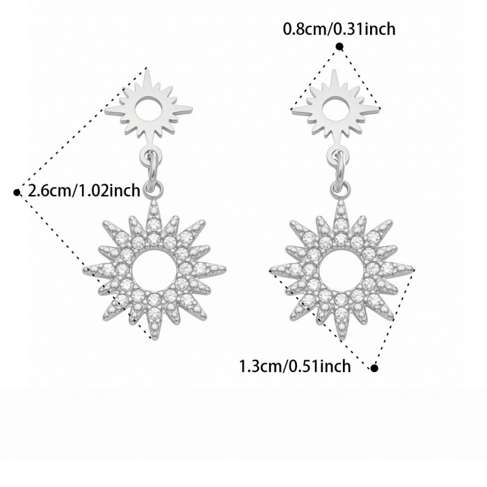 Wholesale Stainless Steel Sunburst Earrings