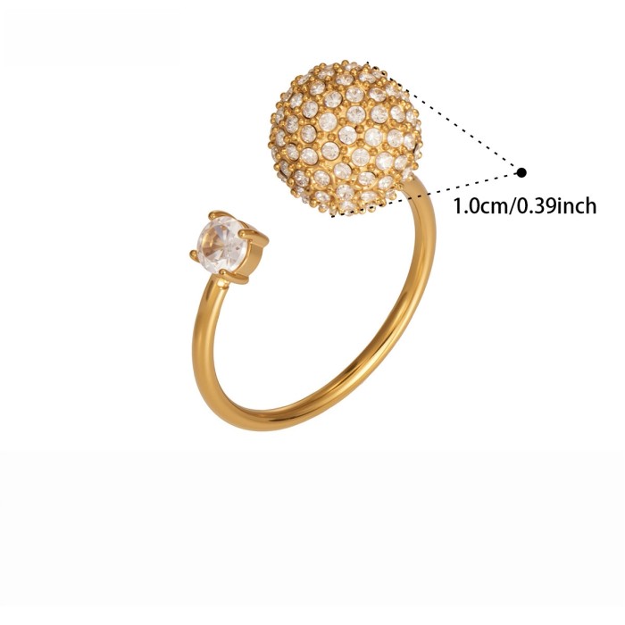 Wholesale Stainless Steel Micro-Pave 5A CZ Ball Rings
