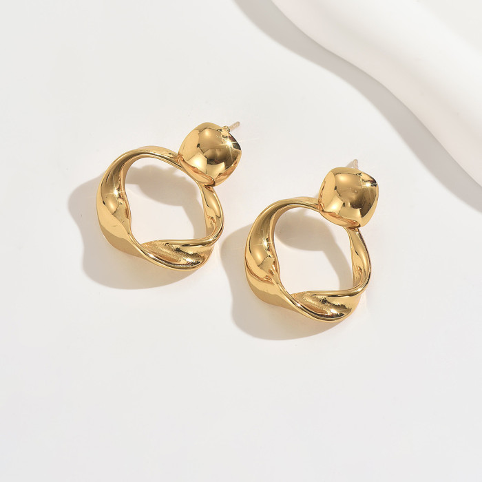 Wholesale Premium Stainless Steel Twisted Mobius Earring