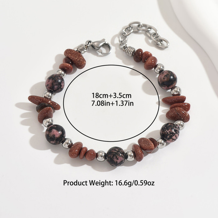 Wholesale Stainless Steel Natural Stone Bracelet