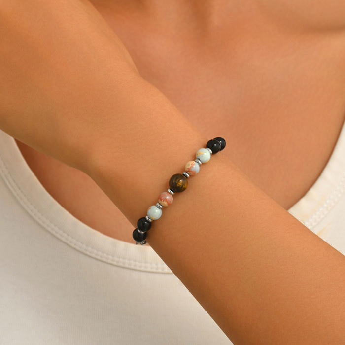 Wholesale Stainless Steel Natural Mineral Bracelet