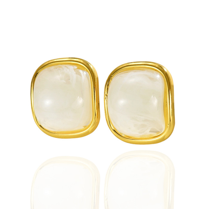 Wholesale Stainless Steel Resin Earrings