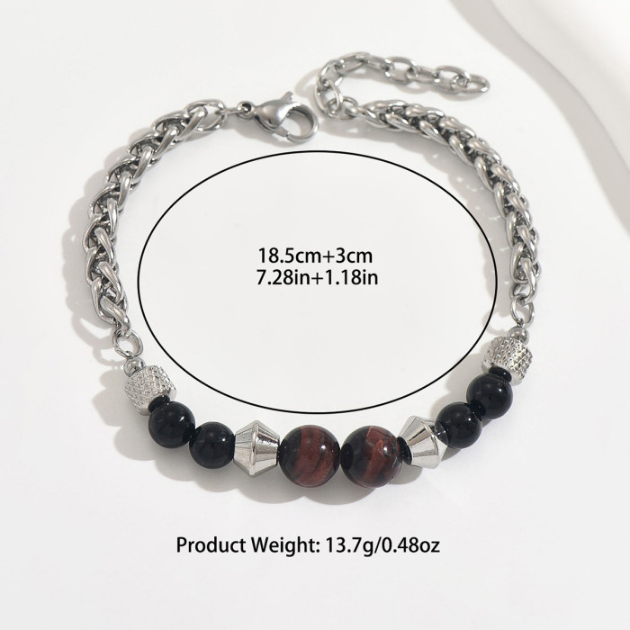 Wholesale Stainless Steel Natural Mineral Bracelet