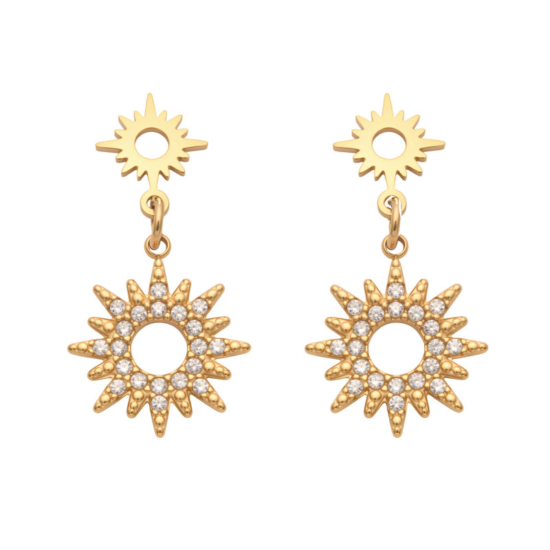 Wholesale Stainless Steel Sunburst Earrings