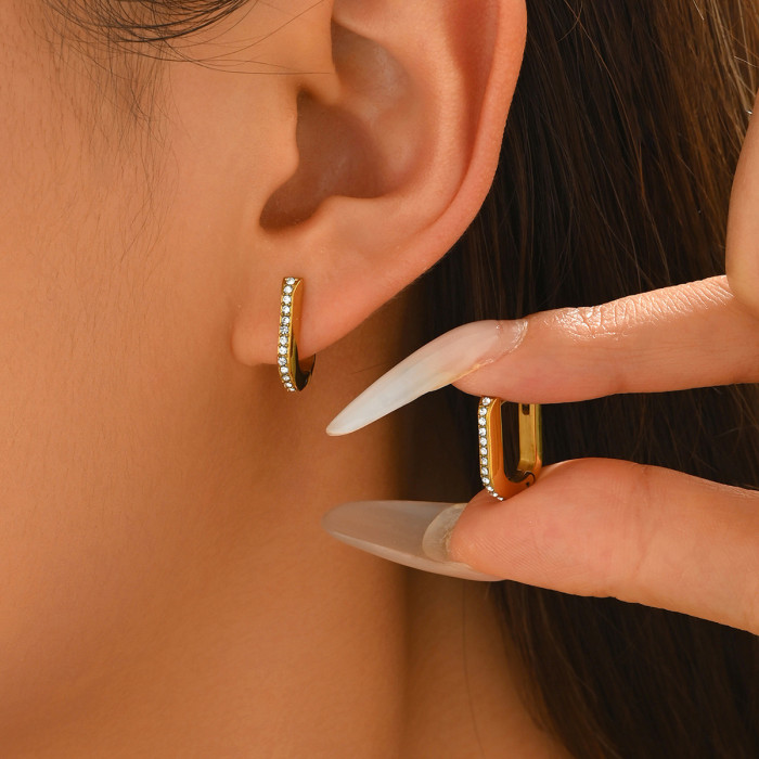 Wholesale Stainless Steel Micro-Pave Earring