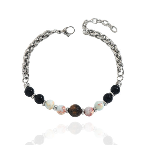 Wholesale Stainless Steel Natural Mineral Bracelet