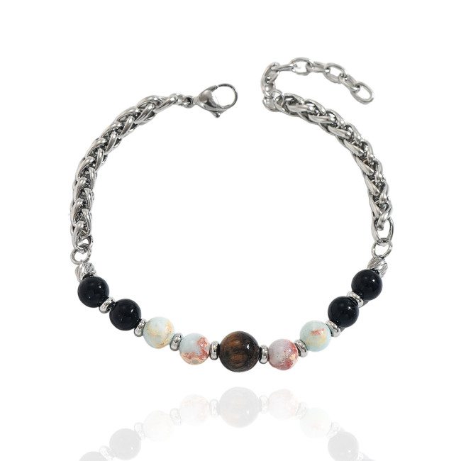 Wholesale Stainless Steel Natural Mineral Bracelet