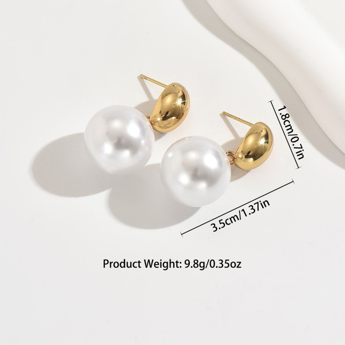 Wholesale Premium Stainless Steel Pearl Earrings