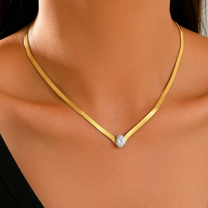 Wholesale Premium Stainless Steel Herringbone Necklace