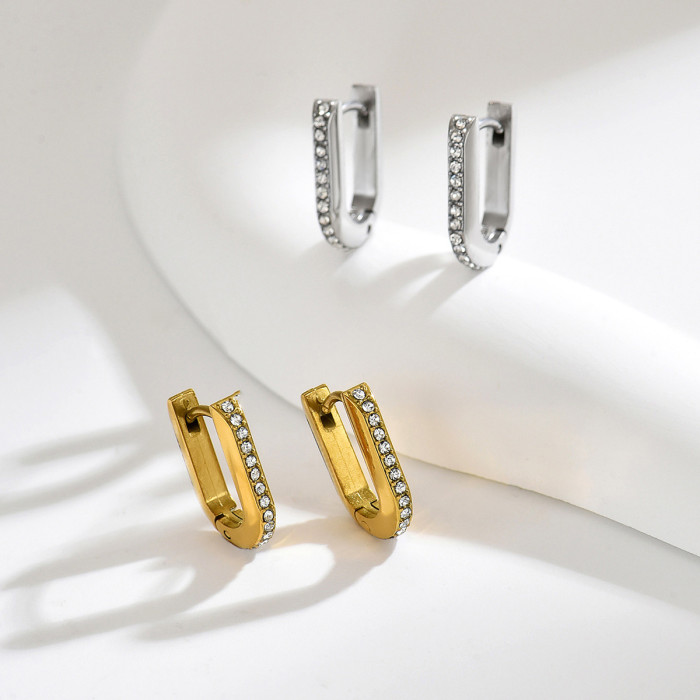 Wholesale Stainless Steel Micro-Pave Earring