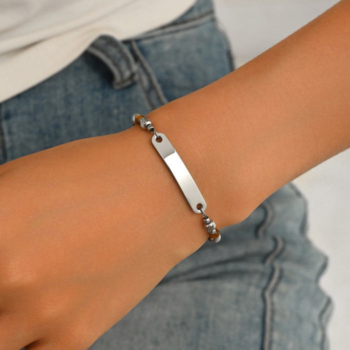 Wholesale Premium Stainless Steel ID Plate Bracelets