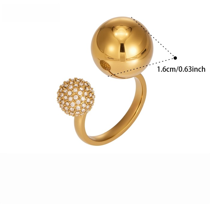 Wholesale Stainless Steel Micro-Pave 5A CZ Ball Rings