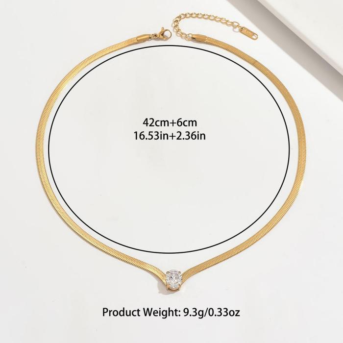 Wholesale Premium Stainless Steel Herringbone Necklace