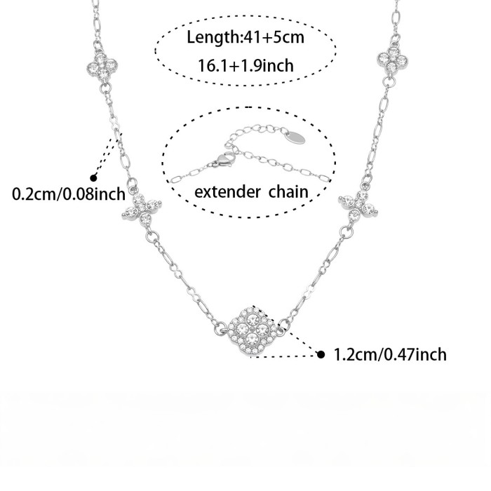 Wholesale Stainless Steel Flower Necklace & Bracelet Set