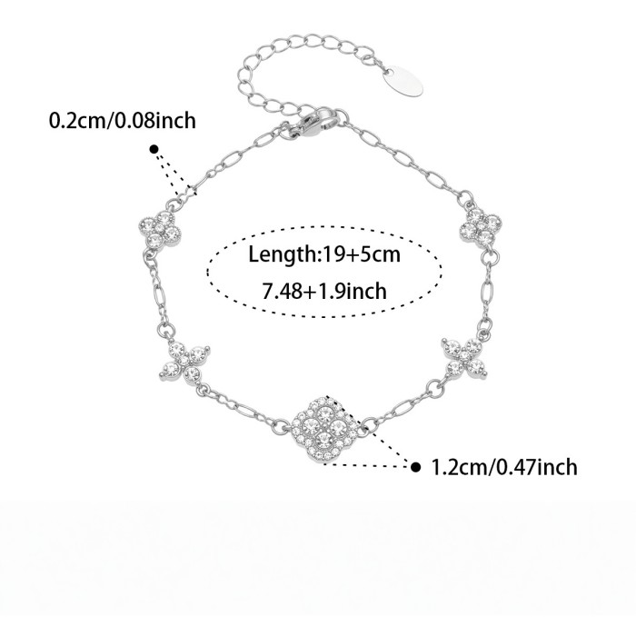 Wholesale Stainless Steel Flower Necklace & Bracelet Set