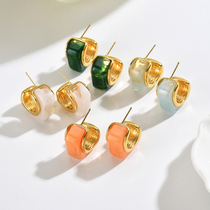 Wholesale Stainless Steel Modern Resin Earring
