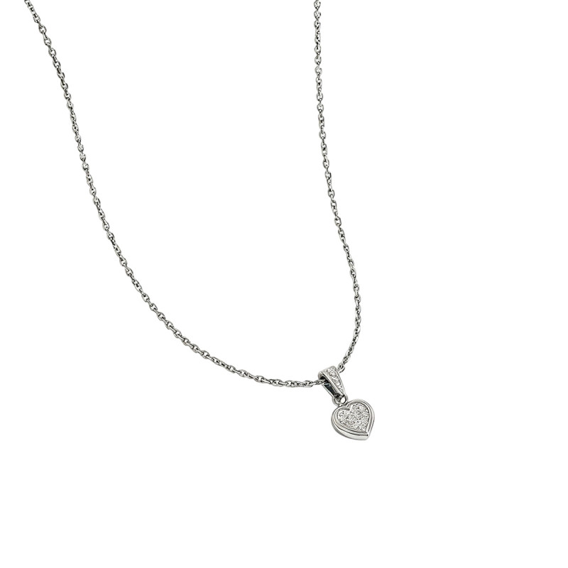 Wholesale Stainless Steel Micro-Pave Puffy Heart Choker