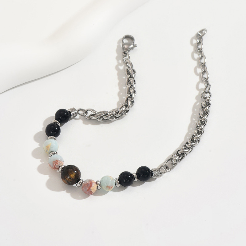 Wholesale Stainless Steel Natural Mineral Bracelet