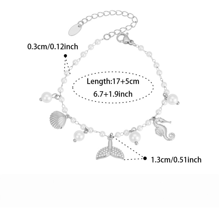 Wholesale Stainless Steel Ocean Tail Charms Bracelets
