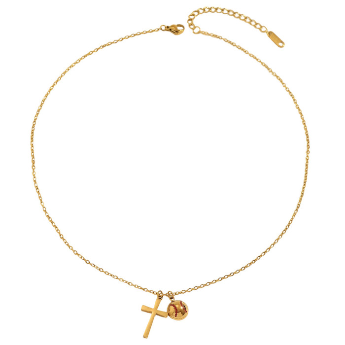 Wholesale Stainless Steel Sports Cross Necklaces