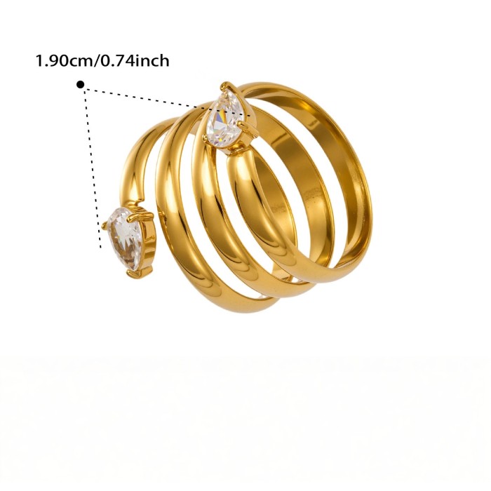 Wholesale Stainless Steel 5A CZ Ring Set