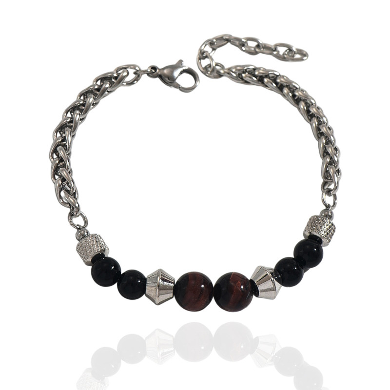 Wholesale Stainless Steel Natural Mineral Bracelet