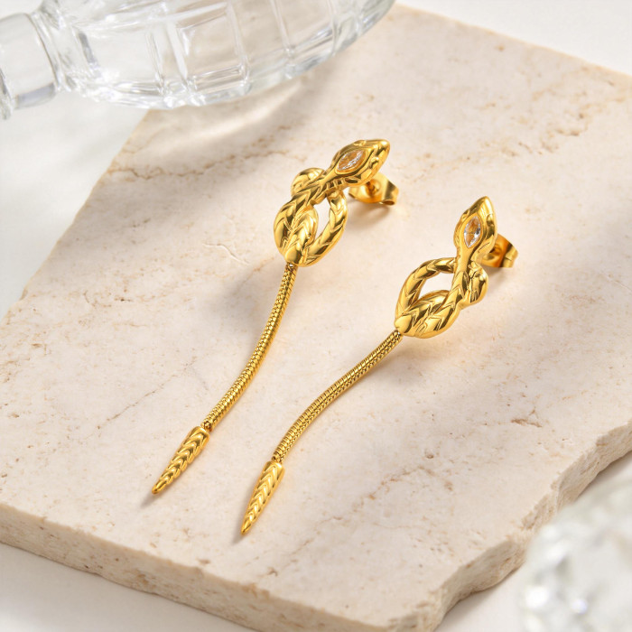 Wholesale Premium Stainless Steel Snake Earrings
