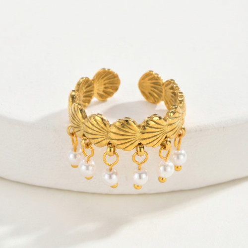 Wholesale Stainless Steel Scallop Tassel Ring
