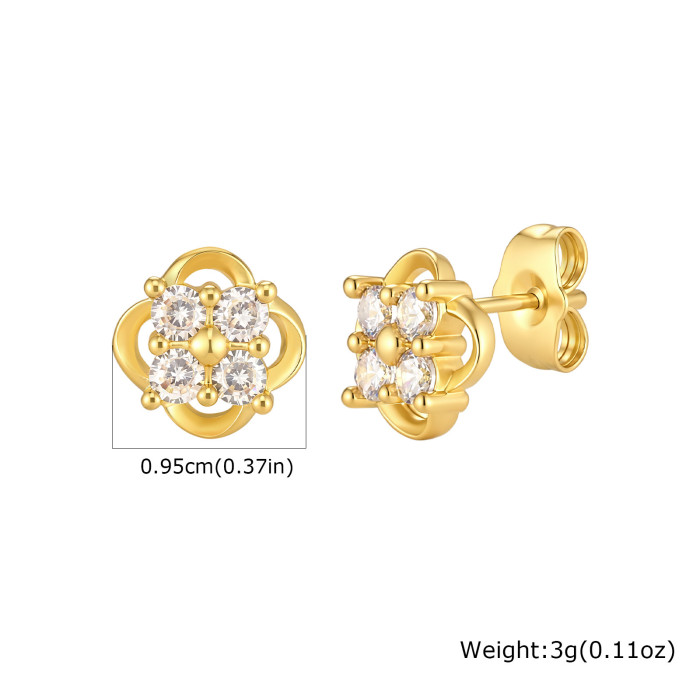 Wholesale Stainless Steel Micro-Pave Tiny Earring
