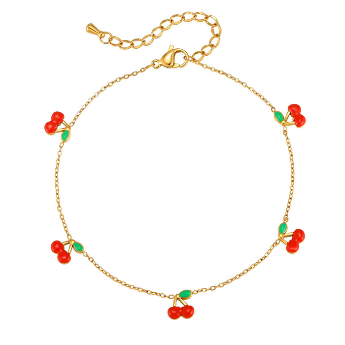 Wholesale Premium Stainless Steel Cherry Anklets