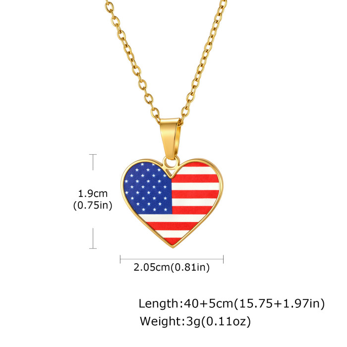 Wholesale Stainless Steel American Flag Pendant